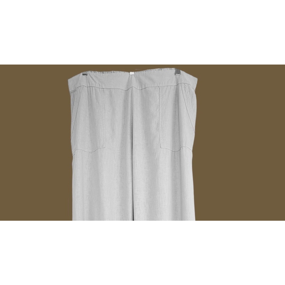 Naturals D&Co Womens Wide Leg Linen Pants Size XL Beige Coastal Laggenlook - Picture 2 of 8